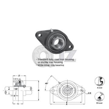 1 in 2-Bolts Flange Units Cast Iron UCFT205-16 Mounted Bearing UC205-16+FT205