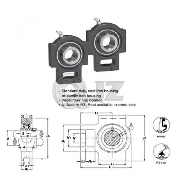 2x 1 3/16 in Take Up Units Cast Iron UCT206-19 Mounted Bearing UC206-19+T206 #2 image